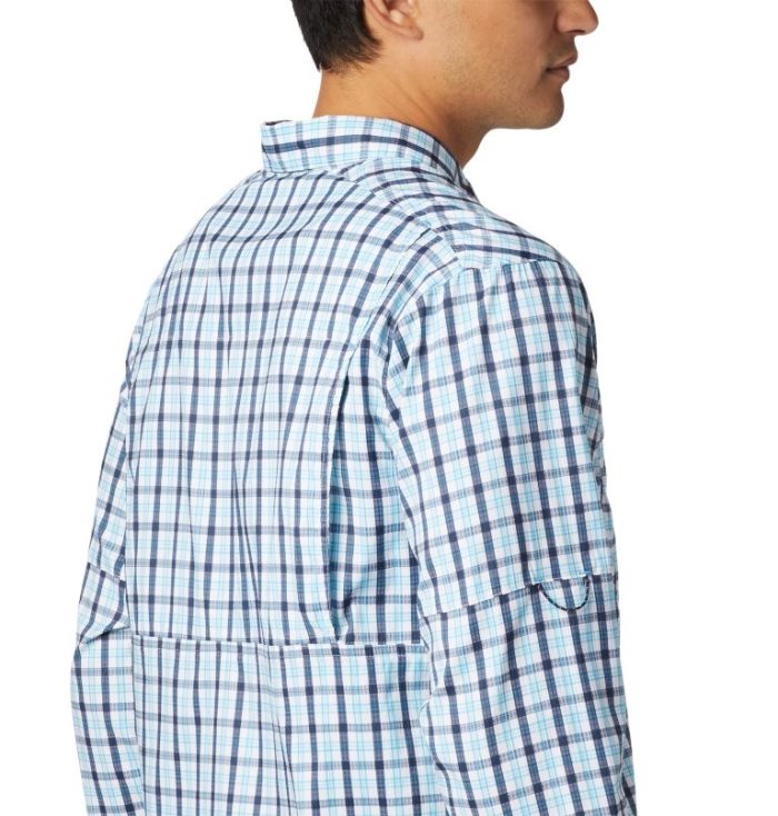 Camisas Columbia Silver Ridge Lite Plaid™ Long Sleeve Masculino Azul Marinho Portugal | 156852-T0G6