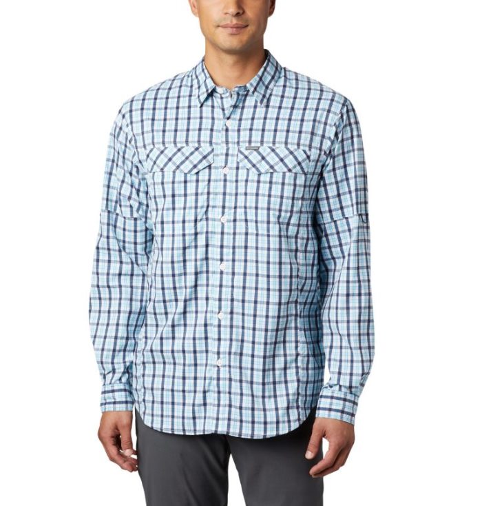 Camisas Columbia Silver Ridge Lite Plaid™ Long Sleeve Masculino Azul Marinho Portugal | 156852-T0G6