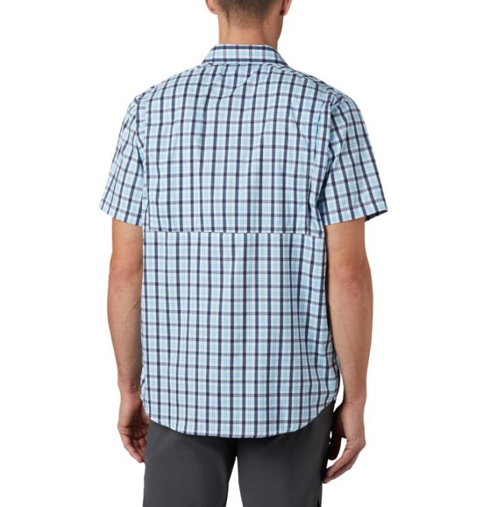 Camisas Columbia Silver Ridge Lite Plaid™ Curta Sleeve Masculino Azul Marinho Portugal | 162140-Y6NX