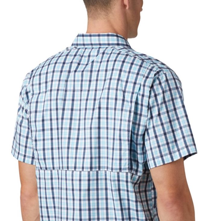 Camisas Columbia Silver Ridge Lite Plaid™ Curta Sleeve Masculino Azul Marinho Portugal | 162140-Y6NX