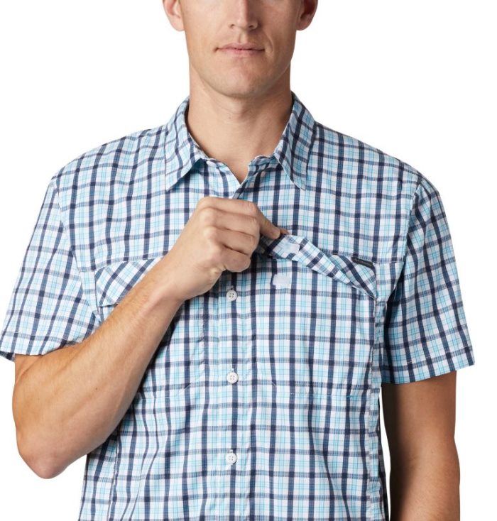 Camisas Columbia Silver Ridge Lite Plaid™ Curta Sleeve Masculino Azul Marinho Portugal | 162140-Y6NX