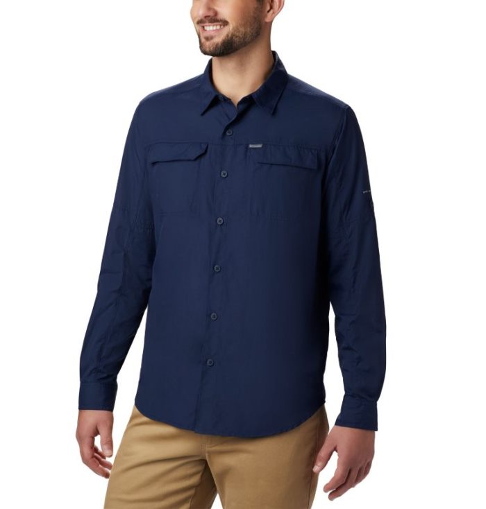 Camisas Columbia Silver Ridge™ 2.0 Long Sleeve Shirt—Altas Masculino Azul Marinho Portugal | 124420-8N5O