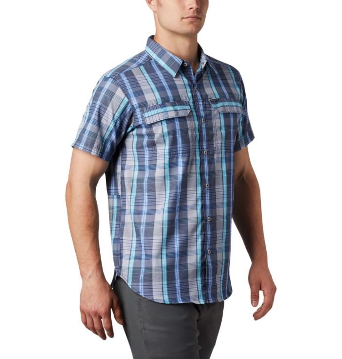 Camisas Columbia Silver Ridge™ 2.0 Multi Plaid Curta Sleeve Shirt Masculino Azuis Multicoloridas Portugal | 124125-VK67