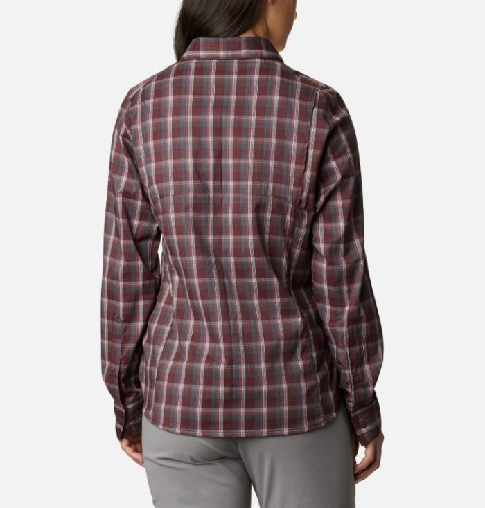 Camisas Columbia Silver Ridge™ Lite Plaid Long Sleeve Shirt Feminino Vermelhas Escuro Portugal | 110990-FU4E