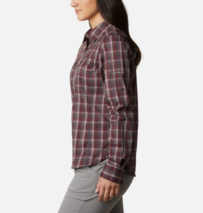 Camisas Columbia Silver Ridge™ Lite Plaid Long Sleeve Shirt Feminino Vermelhas Escuro Portugal | 110990-FU4E