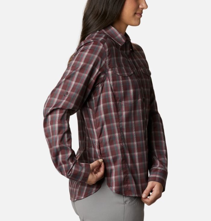 Camisas Columbia Silver Ridge™ Lite Plaid Long Sleeve Shirt Feminino Vermelhas Escuro Portugal | 110990-FU4E