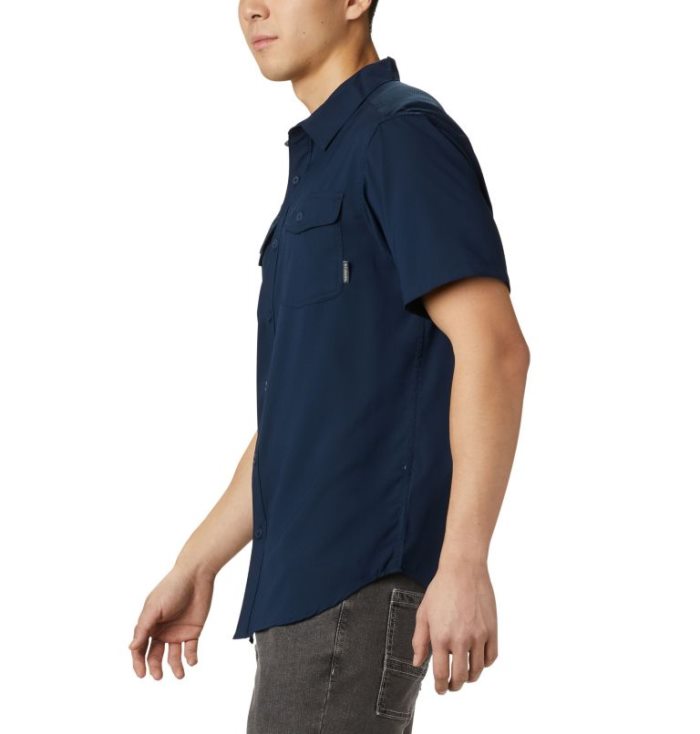 Camisas Columbia Utilizer™ II Solid Curta Sleeve Shirt Masculino Azul Marinho Portugal | 143509-WNJD