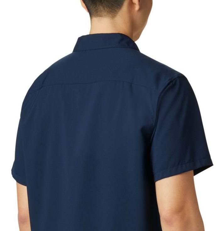 Camisas Columbia Utilizer™ II Solid Curta Sleeve Shirt Masculino Azul Marinho Portugal | 143509-WNJD