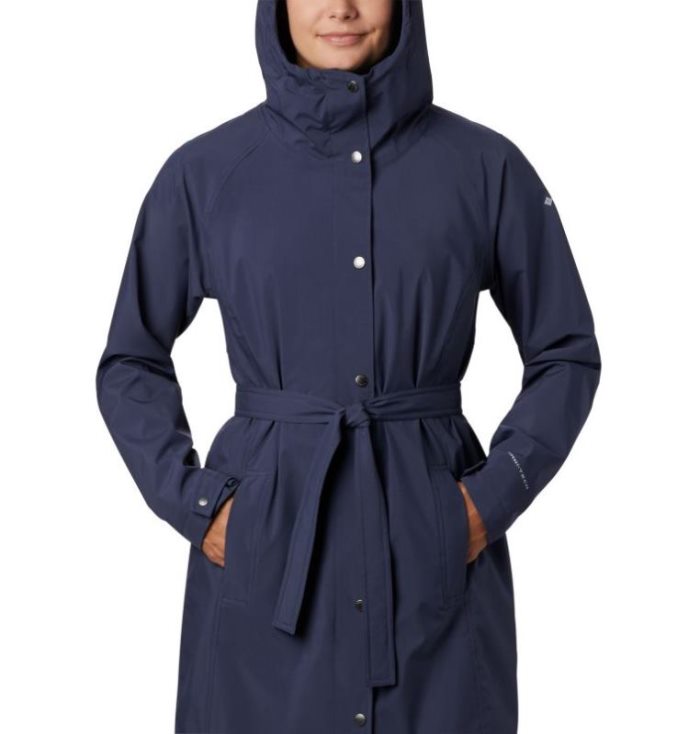 Jaqueta Casual Columbia Here And There™ Long Trench Jaqueta Feminino Azuis Escuro Portugal | 183247-YD3T