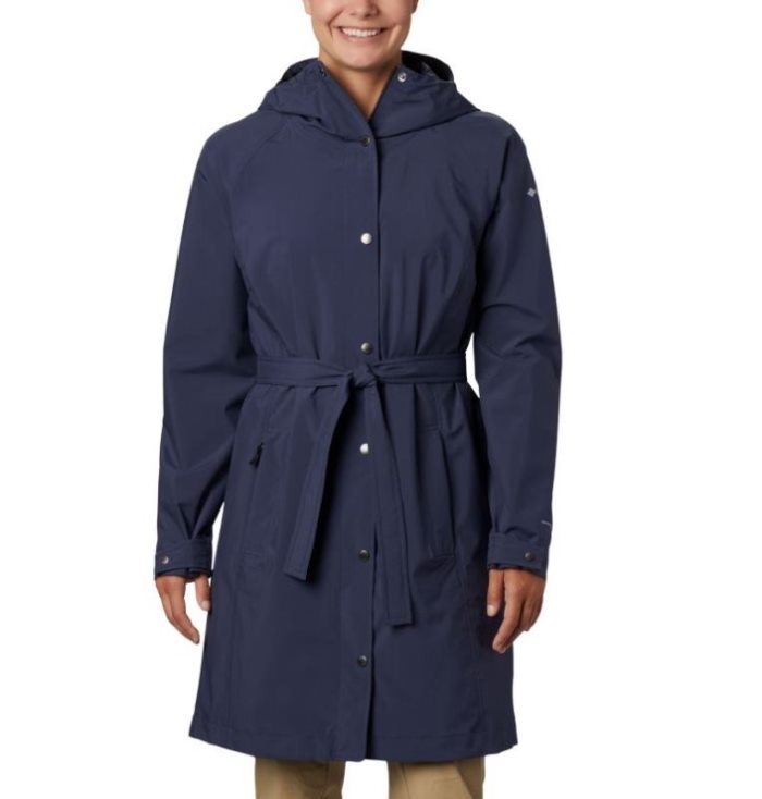 Jaqueta Casual Columbia Here And There™ Long Trench Jaqueta Feminino Azuis Escuro Portugal | 183247-YD3T