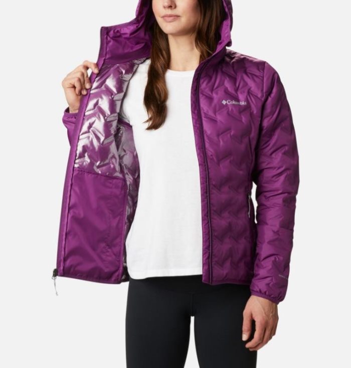 Jaqueta Columbia Delta Ridge™ Down Encapuzado Jaqueta Feminino Roxo Portugal | 132538-DF04