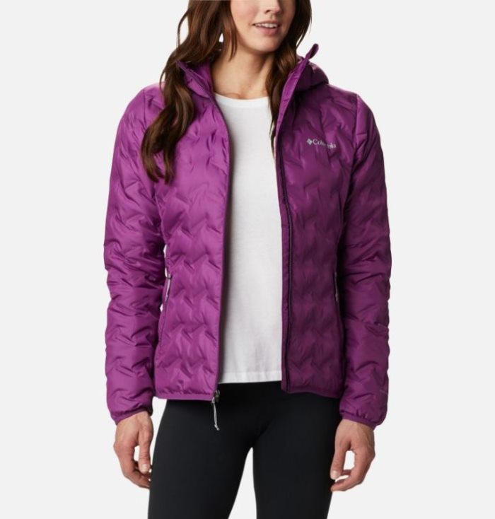 Jaqueta Columbia Delta Ridge™ Down Encapuzado Jaqueta Feminino Roxo Portugal | 132538-DF04