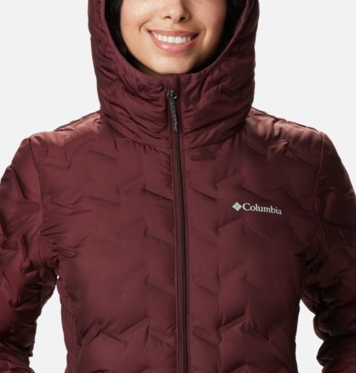 Jaqueta Columbia Delta Ridge™ Long Jaqueta Feminino Vermelhas Escuro Portugal | 135907-4QDN