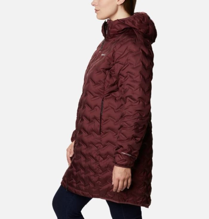 Jaqueta Columbia Delta Ridge™ Long Jaqueta Feminino Vermelhas Escuro Portugal | 159103-TQLI