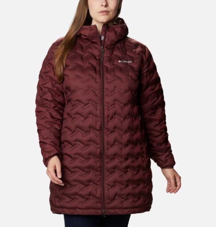 Jaqueta Columbia Delta Ridge™ Long Jaqueta Feminino Vermelhas Escuro Portugal | 159103-TQLI