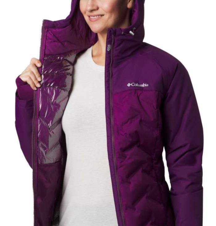 Jaqueta Columbia Grand Trek™ Down Encapuzado Jaqueta Feminino Roxo Portugal | 147730-NI9E