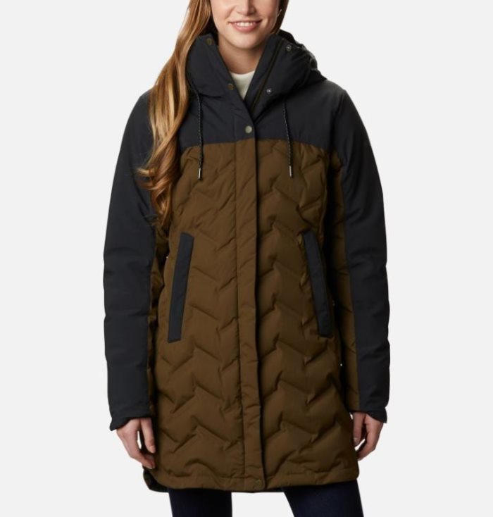 Jaqueta Columbia Mountain Croo™ Long Jaqueta Feminino Verde Oliva Verdes Pretas Portugal | 178538-3W23