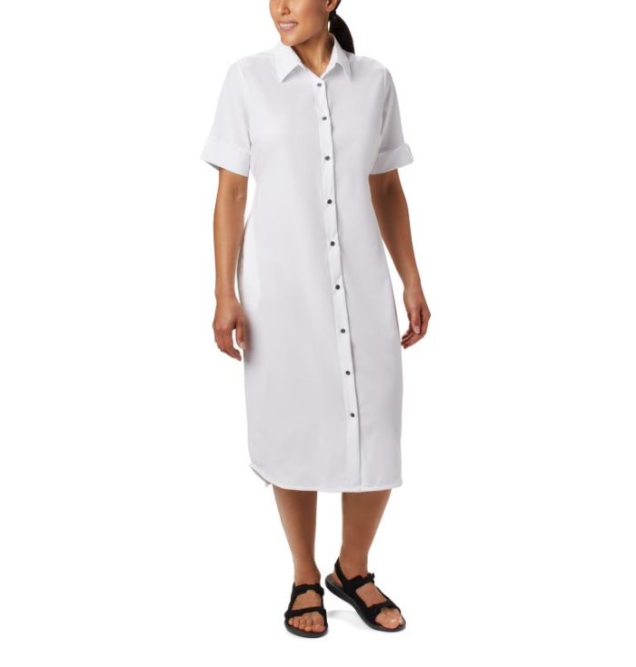 Vestidos Columbia Firwood Crossing™ Shirt Vestidos Feminino Branco Portugal | 111225-Q34S