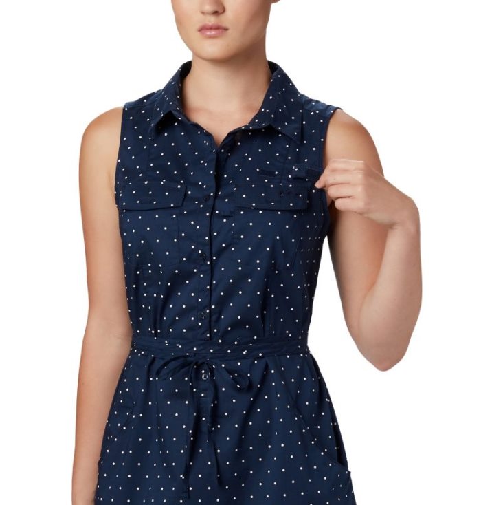 Vestidos Columbia PFG Bonehead™ Stretch Sem Manga Vestidos Feminino Azul Marinho Portugal | 109950-AI9Z