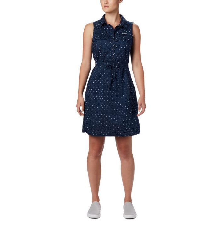 Vestidos Columbia PFG Bonehead™ Stretch Sem Manga Vestidos Feminino Azul Marinho Portugal | 109950-AI9Z