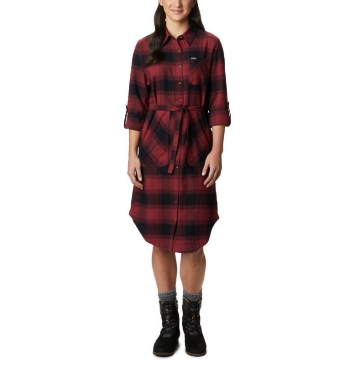 Vestidos Columbia Pine Street™ Shirt Vestidos Feminino Vermelhas Portugal | 175527-1LTA