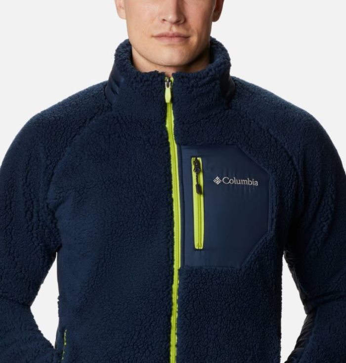 Casaco De Lã Columbia Archer Ridge™ Sherpa Casaco De Lã Masculino Azul Marinho Verdes Amarelas Portugal | 110159-U5FZ