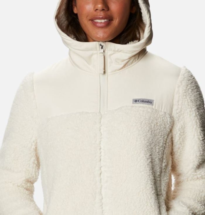 Casaco De Lã Columbia Autumn Light™ Encapuzado Full Zip Casaco De Lã Feminino Creme Portugal | 149034-IXGF