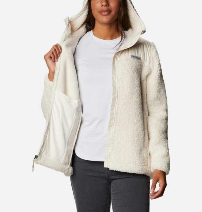 Casaco De Lã Columbia Autumn Light™ Encapuzado Full Zip Casaco De Lã Feminino Creme Portugal | 149034-IXGF