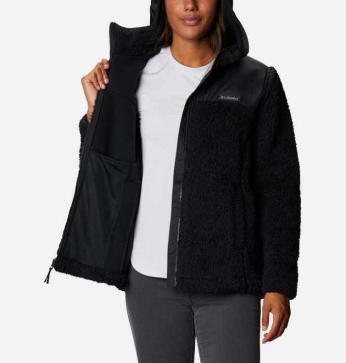 Casaco De Lã Columbia Autumn Light™ Encapuzado Full Zip Casaco De Lã Feminino Pretas Portugal | 194110-14JO