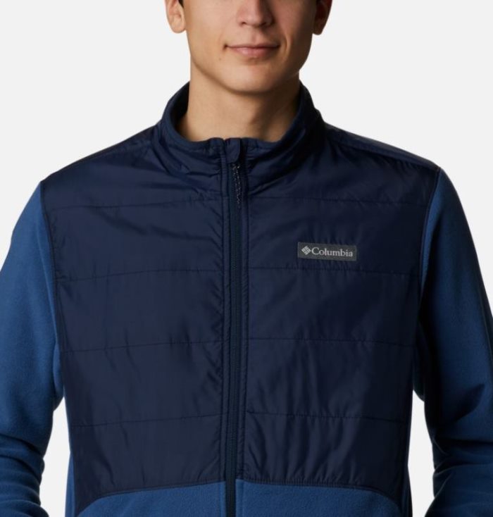 Casaco De Lã Columbia Basin Butte™ Fleece Full Zip Jaqueta Masculino Azuis Azul Marinho Portugal | 112091-7ESU