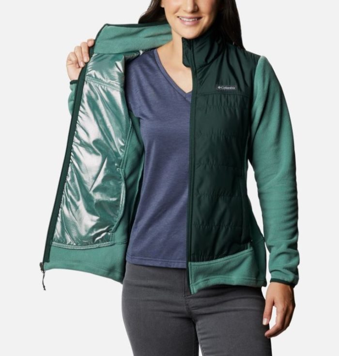 Casaco De Lã Columbia Basin Butte™ Fleece Full Zip Jaqueta Feminino Verdes Portugal | 196831-HOGI