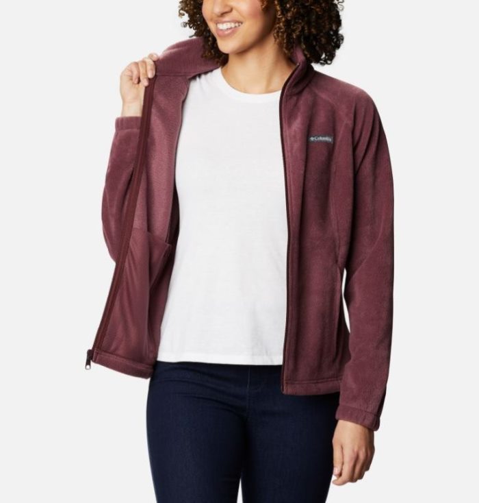 Casaco De Lã Columbia Benton Springs™ Full Zip Fleece - Petite Feminino Vermelhas Escuro Portugal | 103170-TXV7