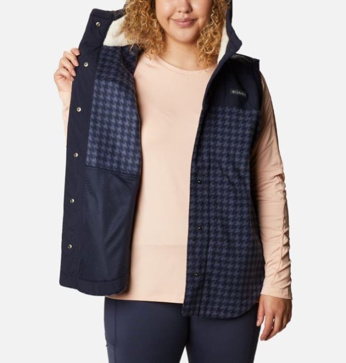 Casaco De Lã Columbia Benton Springs™ Overlay Vest Feminino Azuis Escuro Portugal | 152472-5UUB