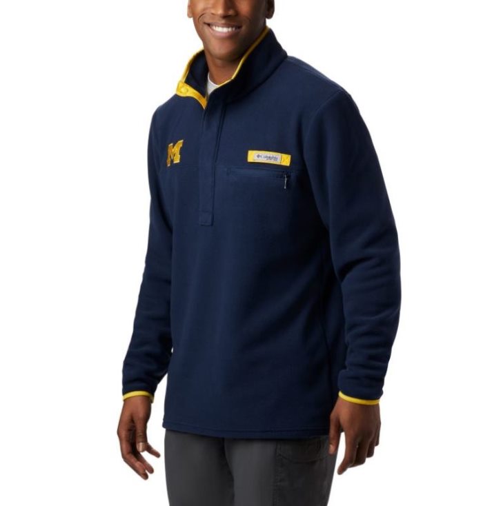 Casaco De Lã Columbia Collegiate PFG Harborside™ Casaco De Lã Masculino Azul Marinho Portugal | 183583-7EZJ