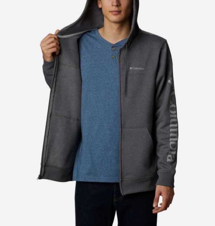 Casaco De Lã Columbia Columbia™ Logo Full Zip Fleece Masculino Cinzentas Portugal | 189013-3R5W