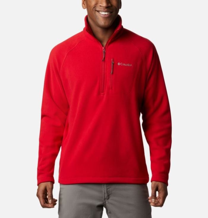 Casaco De Lã Columbia Fast Trek™ III Half Zip Fleece Masculino Vermelhas Portugal | 157197-I4ZS