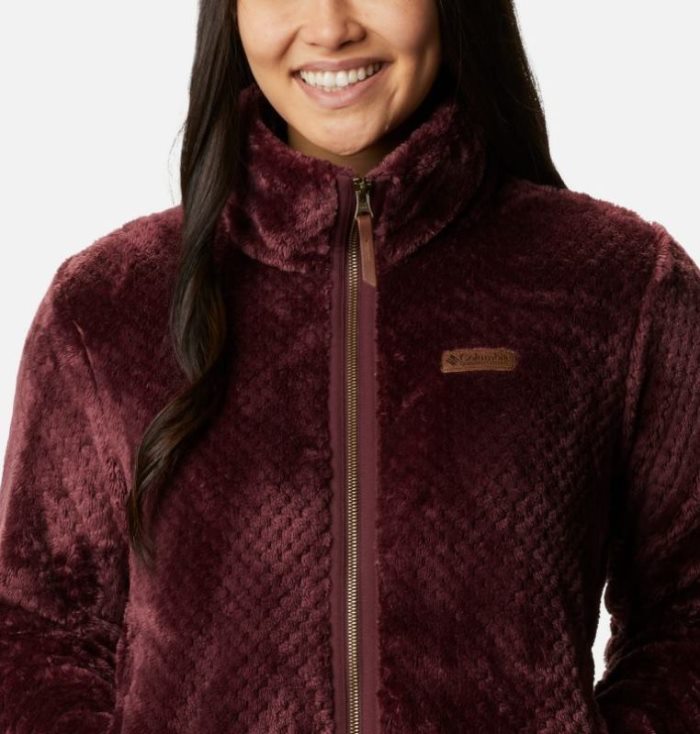 Casaco De Lã Columbia Fire Side™ II Sherpa Full Zip Fleece Feminino Vermelhas Escuro Portugal | 138630-71QN