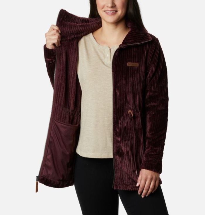 Casaco De Lã Columbia Fire Side™ Long Full Zip Sherpa Casaco De Lã Feminino Vermelhas Escuro Portugal | 141813-5TYJ