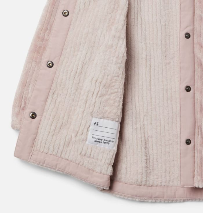 Casaco De Lã Columbia Fire Side™ Long Sherpa Casaco De Lã Criança Luz Rosa Portugal | 104271-YLI2