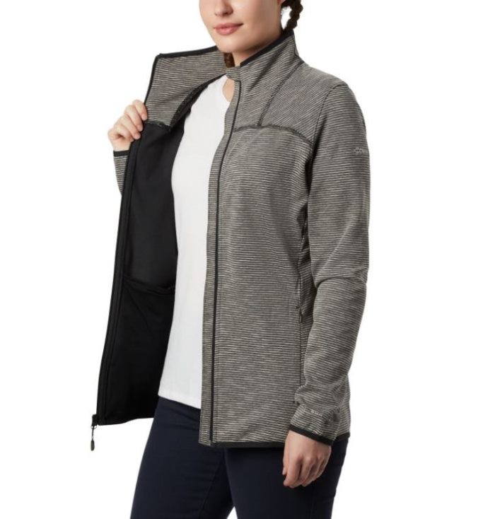 Casaco De Lã Columbia Firwood Camp™ Listrado Full Zip Fleece Feminino Pretas Portugal | 160967-8P6Y