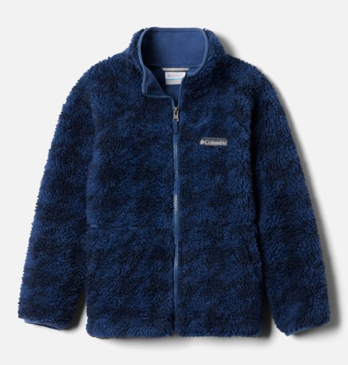 Casaco De Lã Columbia Inverno Pass™ Printed Sherpa Full Zip Casaco De Lã Criança Azuis Portugal | 169268-29WC