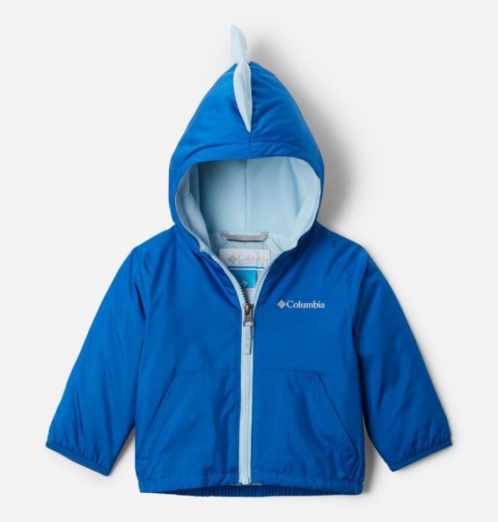 Casaco De Lã Columbia Kitterwibbit™ Encapuzado Fleece Forradas Jaqueta Criança Luz Azul Anil Azuis Portugal | 122640-3Y9M