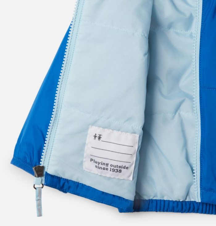 Casaco De Lã Columbia Kitterwibbit™ Encapuzado Fleece Forradas Jaqueta Criança Luz Azul Anil Azuis Portugal | 122640-3Y9M