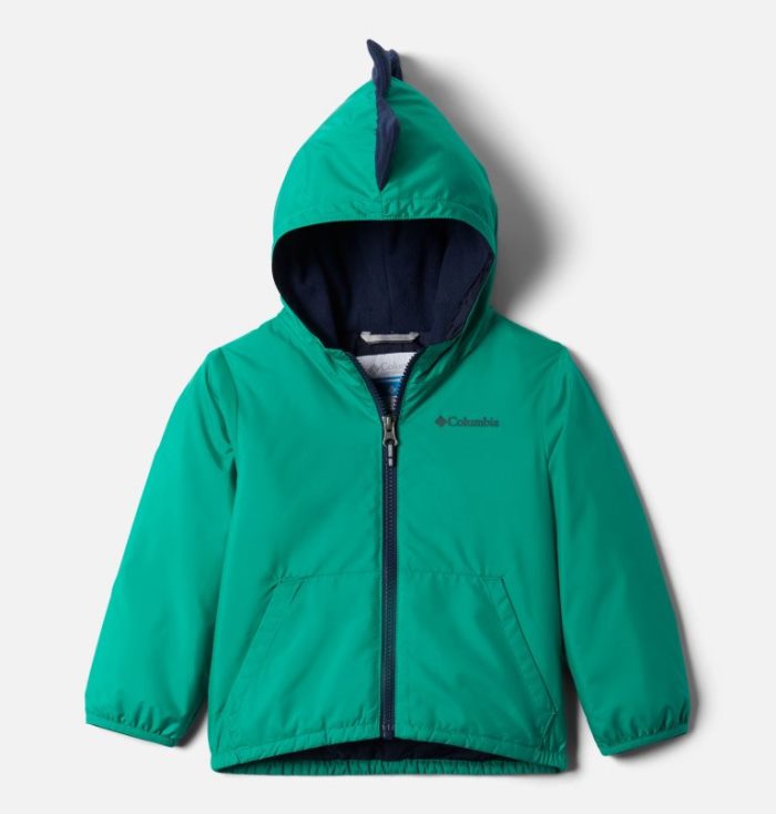 Casaco De Lã Columbia Kitterwibbit™ Encapuzado Fleece Forradas Jaqueta Criança Verdes Azul Marinho Portugal | 187866-55QR