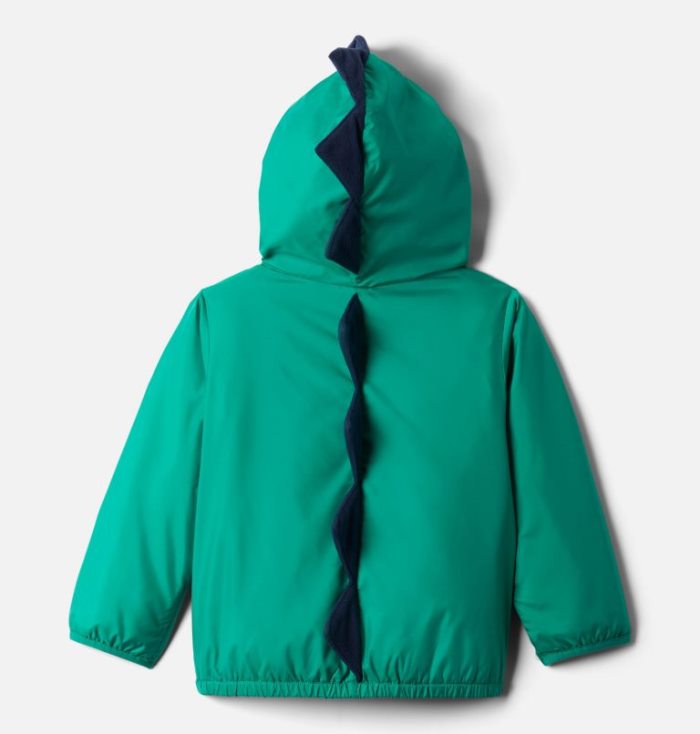 Casaco De Lã Columbia Kitterwibbit™ Encapuzado Fleece Forradas Jaqueta Criança Verdes Azul Marinho Portugal | 187866-55QR