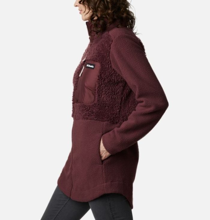 Casaco De Lã Columbia Lodge™ Sherpa Full Zip Fleece Feminino Vermelhas Escuro Portugal | 199030-RLVQ