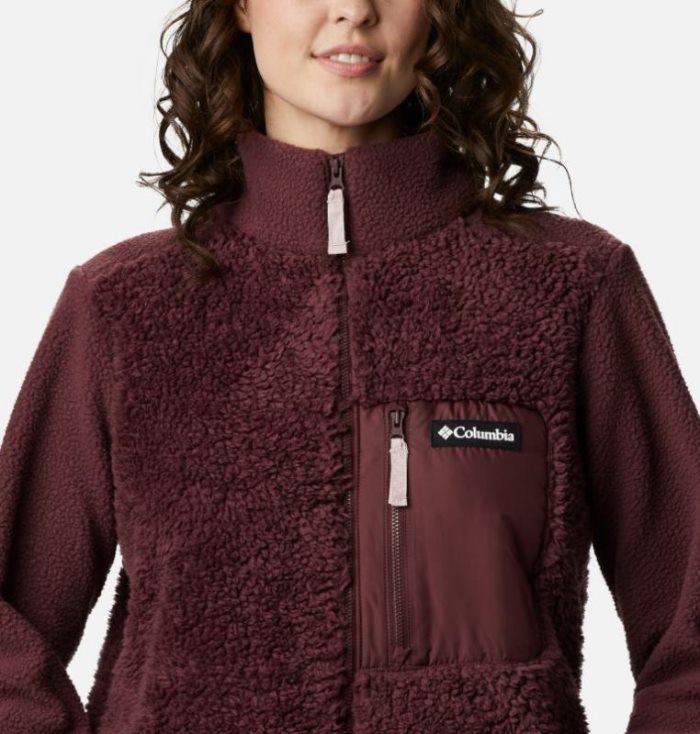 Casaco De Lã Columbia Lodge™ Sherpa Full Zip Fleece Feminino Vermelhas Escuro Portugal | 199030-RLVQ