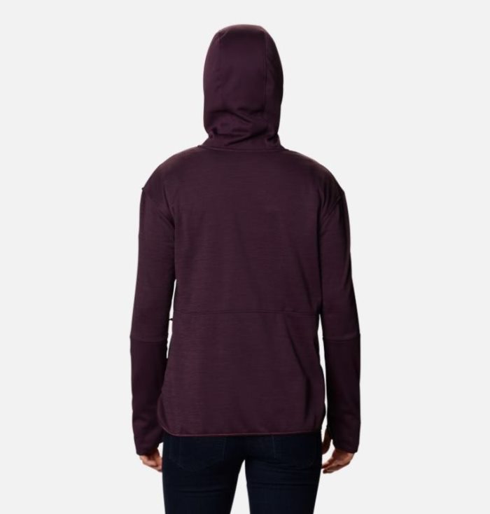 Casaco De Lã Columbia Rosemont Station™ II Encapuzado Full Zip Fleece Feminino Bordeaux Portugal | 162848-5GU7