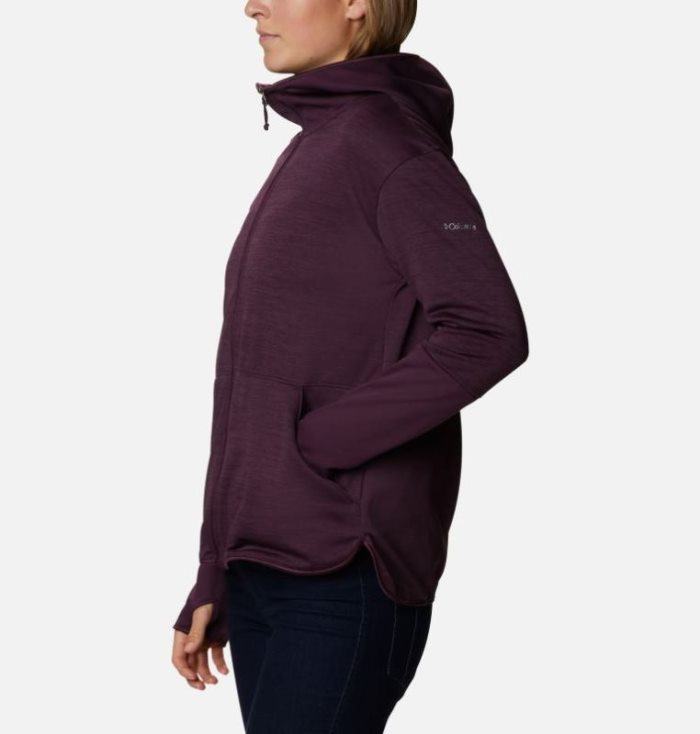 Casaco De Lã Columbia Rosemont Station™ II Encapuzado Full Zip Fleece Feminino Bordeaux Portugal | 162848-5GU7