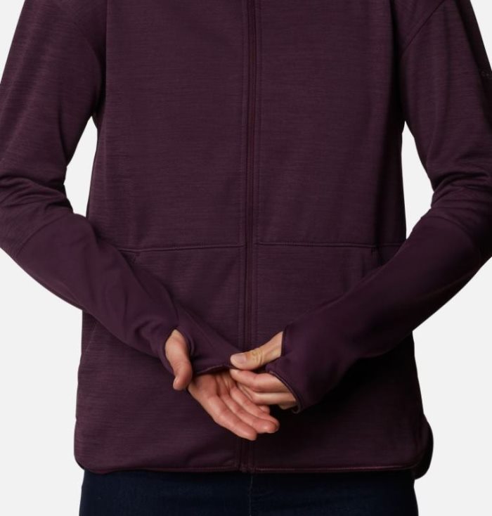 Casaco De Lã Columbia Rosemont Station™ II Encapuzado Full Zip Fleece Feminino Bordeaux Portugal | 162848-5GU7